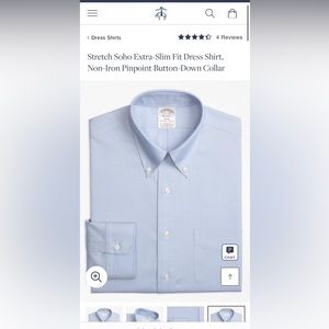 16-35” Brooks Brothers Checkered Spread Collar Pocket Shirt - Soho Fit